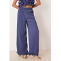 YAS frill trim trouser co-ord in deep blue