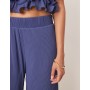 YAS frill trim trouser co-ord in deep blue