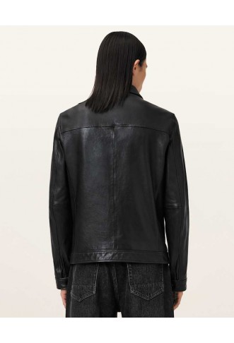 Allsaints Luck leather jacket in black - BLACK