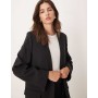 Mango Capsule collarless blazer co-ord in black