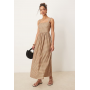 ASOS DESIGN bengaline cami midi dress in brown gingham