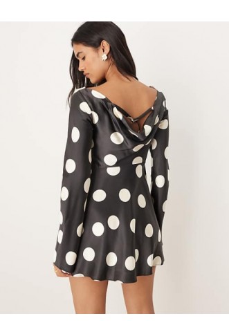Free People Tigre printed mini dress in black combo