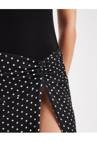 Miss Selfridge halter neck maxi dress in polka dot