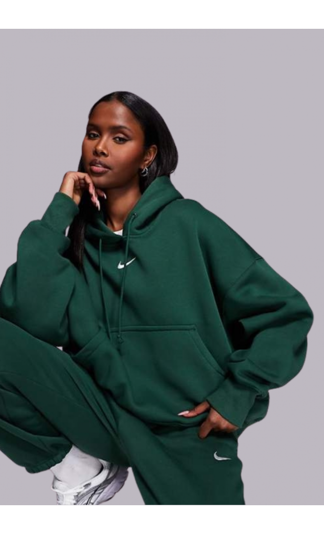 Nike Phoenix Fleece over-oversized hoodie in green