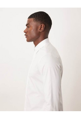 ASOS DESIGN easy iron slim fit sateen shirt