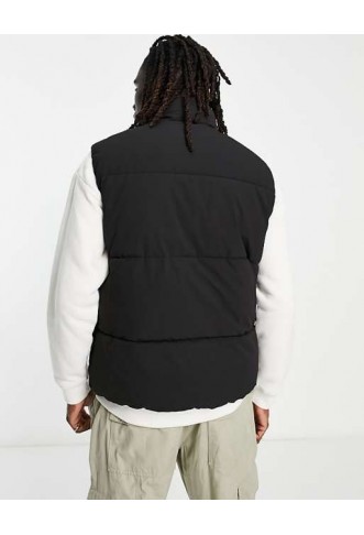 Bershka puffer gilet in black