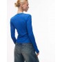 ASOS DESIGN double layer sheer top in cobalt blue