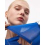 ASOS DESIGN double layer sheer top in cobalt blue