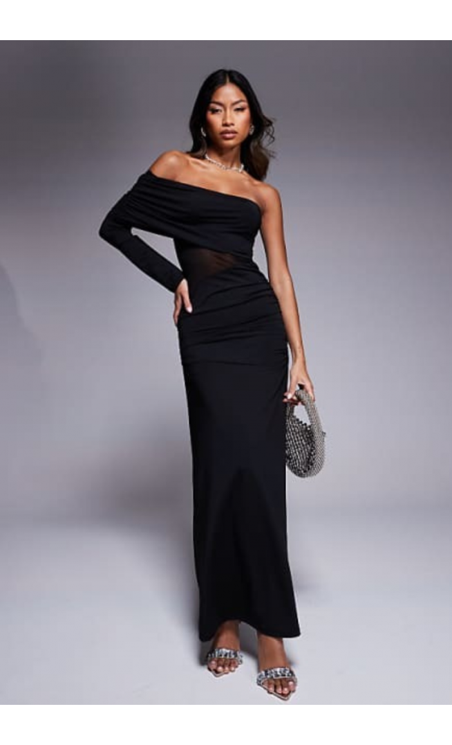 ASOS DESIGN asymmetric one shoulder maxi dress