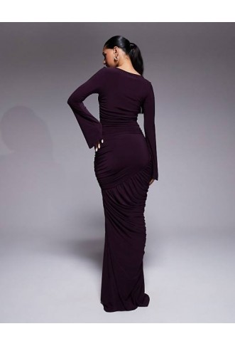 ASOS DESIGN sculpting gauged panelled maxi dress