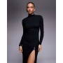 ASOS DESIGN extreme thigh split maxi Dress