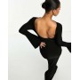 ASOS DESIGN low back maxi dress with angel sleeves