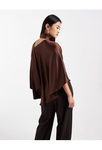 ASOS DESIGN chiffon double layer cape top