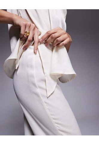 ASOS DESIGN satin straight leg co-ord trouser