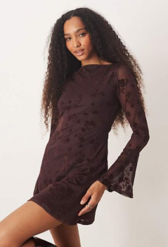 ASOS DESIGN flocked floral...