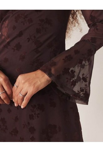 ASOS DESIGN flocked floral mini dress