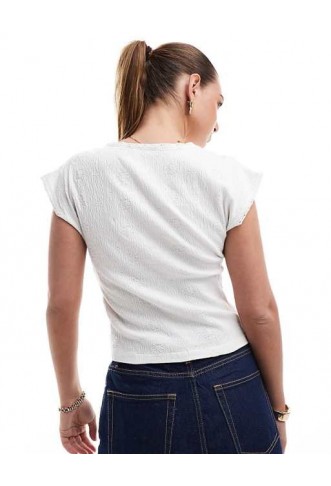 ASOS DESIGN broderie sun top with lace detail in white