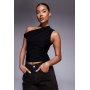 Kaiia exclusive double layered slinky off shoulder top
