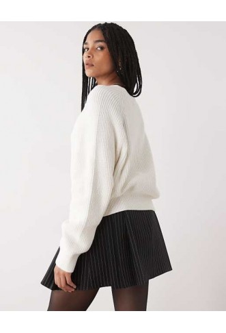 Monki knitted cardigan in ecru
