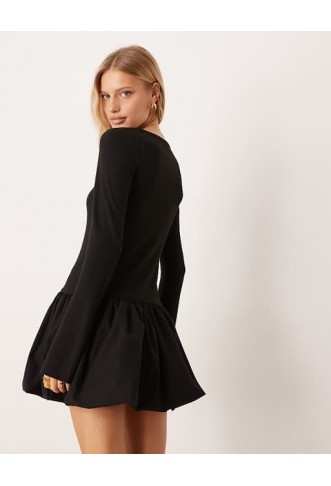 ASOS DESIGN supersoft long sleeve bubble hem mini dress