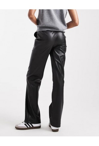 ASOS DESIGN Tall faux leather straight leg trousers