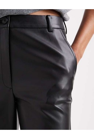 ASOS DESIGN Tall faux leather straight leg trousers