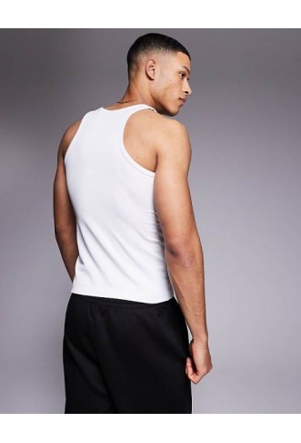 4505 Icon seamless rib slim fit vest in white