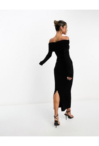 ASOS DESIGN off shoulder twist midi dress