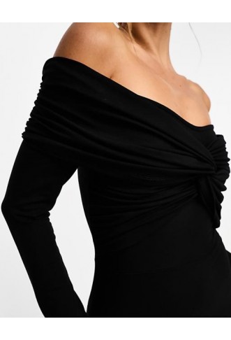 ASOS DESIGN off shoulder twist midi dress