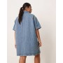 ASOS DESIGN short sleeve denim shirt dress