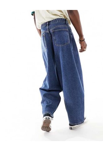 ASOS DESIGN oversized baggy jeans in mid wash blue