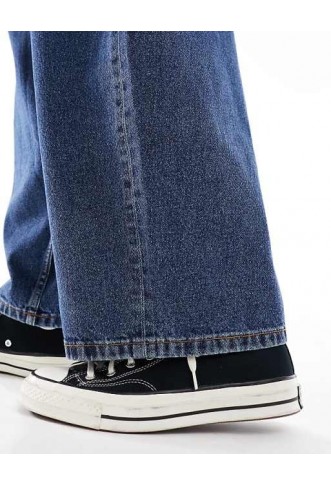 ASOS DESIGN oversized baggy jeans in mid wash blue