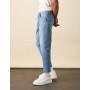 ASOS DESIGN tapered jeans in light wash blue
