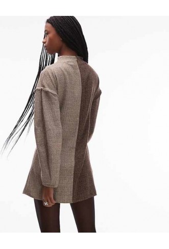 ASOS DESIGN long sleeve tweed mini dress