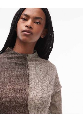 ASOS DESIGN long sleeve tweed mini dress