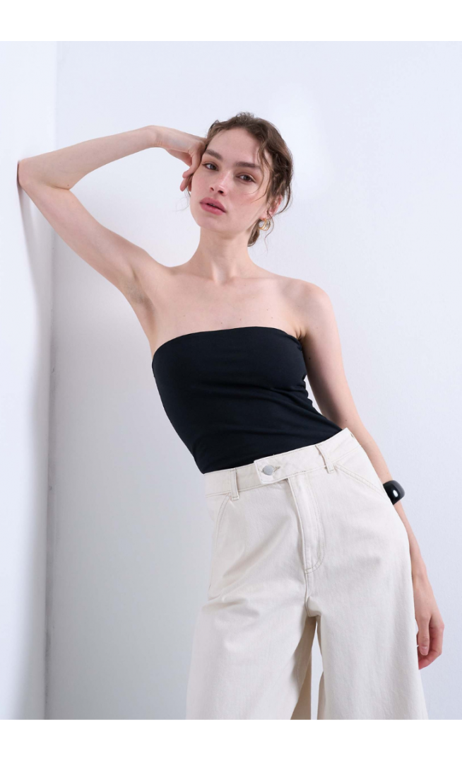 Topshop Longline bandeau in black