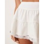 ASOS DESIGN tiered flippy mini skirt with lace trim