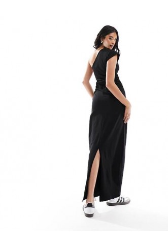 ASOS DESIGN one shoulder ruched side midaxi dress