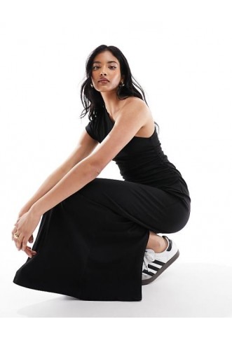 ASOS DESIGN one shoulder ruched side midaxi dress