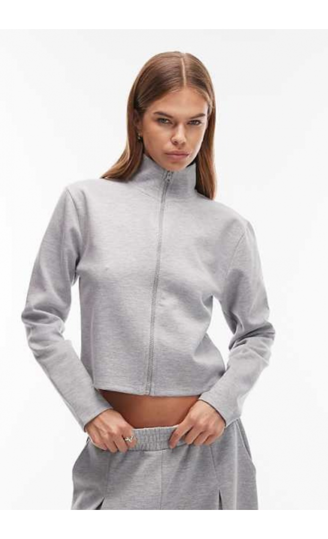 ASOS DESIGN interlock co-ord zip through sweatshirt