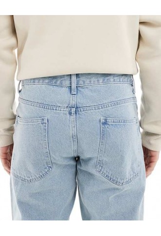 ASOS DESIGN tapered jeans in light stone wash blue