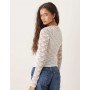 ASOS DESIGN lace shrug semi sheer ruched top