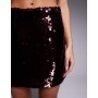 Brave Soul sequin mini skirt in burgundy