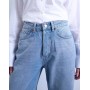 Topshp Mid rise loose fit straight jean in bleach