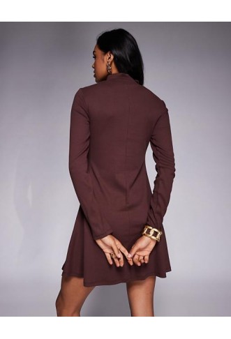 ASOS DESIGN grown on neck roll neck mini dress