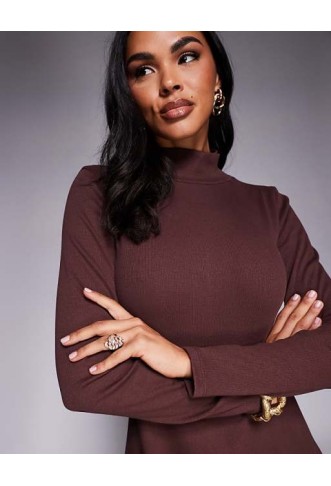 ASOS DESIGN grown on neck roll neck mini dress