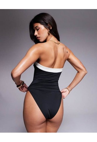 ASOS DESIGN Connie contrast smoothing  swimsuit