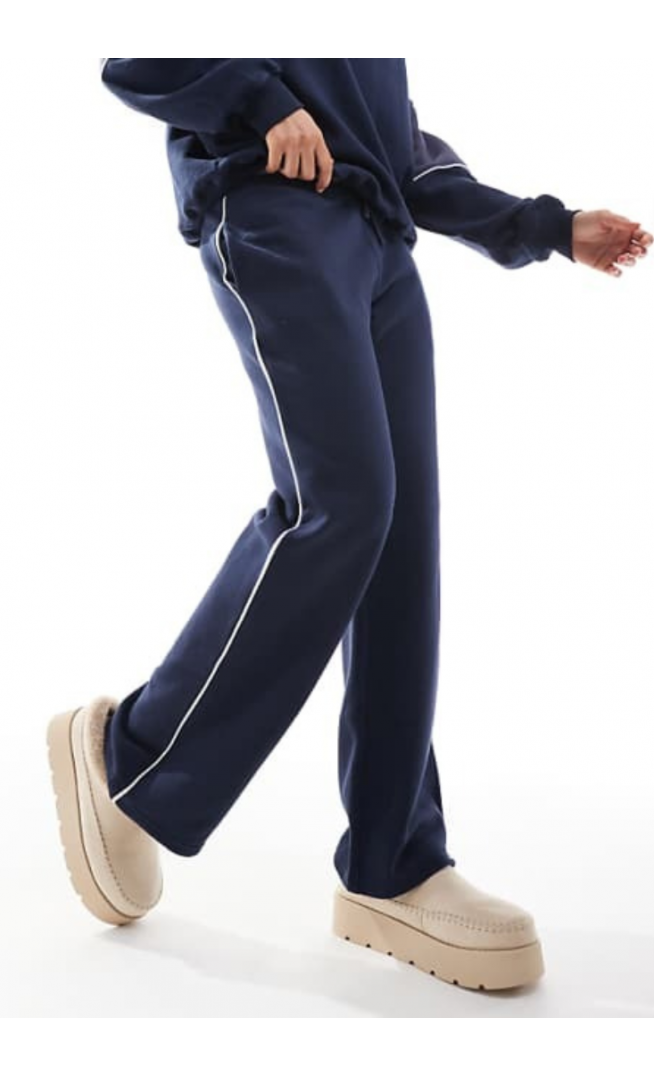 Hollister contrast panel straight leg jogger co-ord in navy