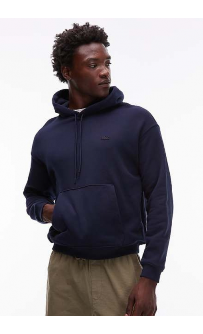 Lacoste tonal logo hoodie in navy