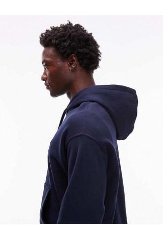 Lacoste tonal logo hoodie in navy